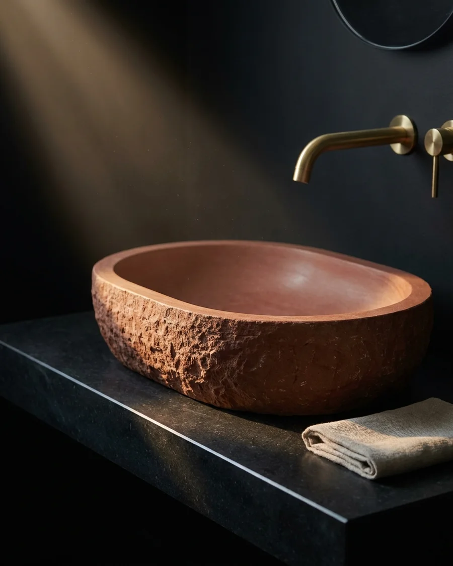 Drona — Agra Red Sandstone · 55 × 38 cm