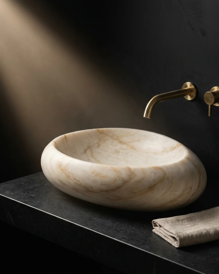Saras — Golden Ivory Quartzite · freeform, 50 cm