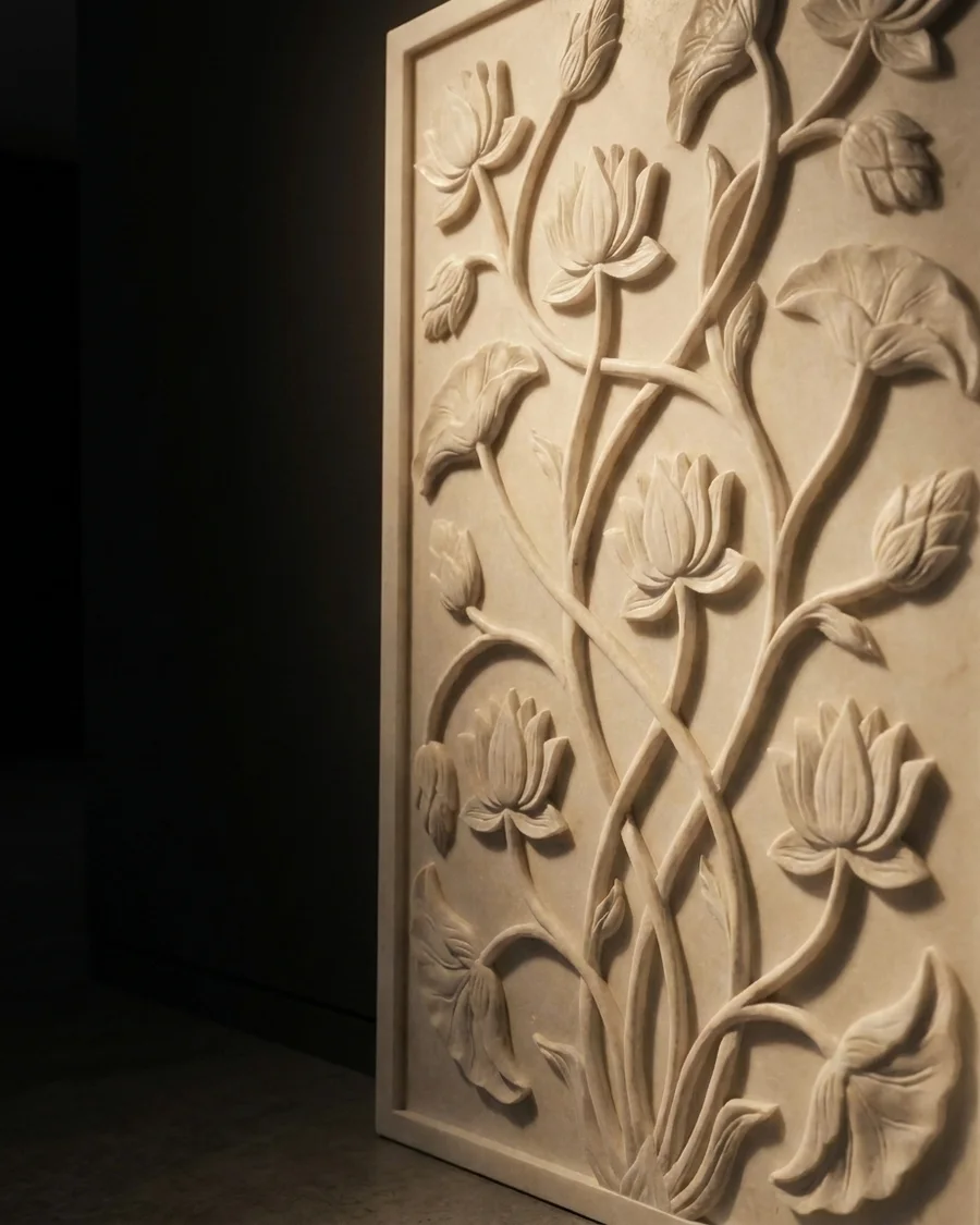 Vanalata in Makrana White Marble — seen from another angle
