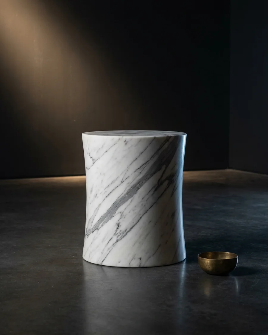 Indu — Indian Statuario Marble · Ø 42 cm