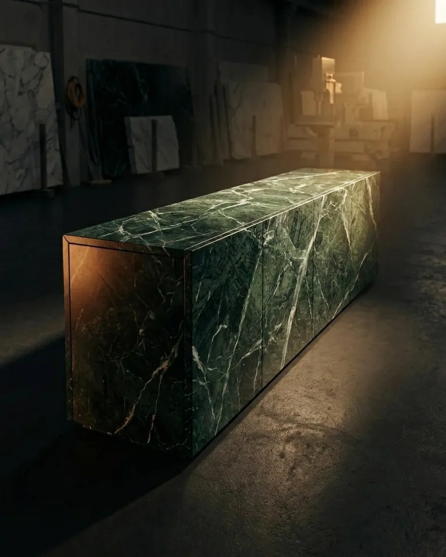 Sandhya in Udaipur Green Marble — seen from another angle